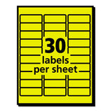 High-visibility Permanent Laser Id Labels, 1 X 2 5-8, Neon Yellow, 750-pack