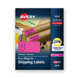 High-visibility Permanent Laser Id Labels, 2 X 4, Neon Magenta, 1000-box