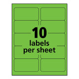 High-visibility Permanent Laser Id Labels, 2 X 4, Neon Green, 1000-box