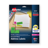 High-visibility Permanent Laser Id Labels, 1 X 2 5-8, Asst. Neon, 450-pack