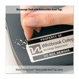 Permatrack Destructible Asset Tag Labels, Laser Printers, 2 X 3.75, White, 8-sheet, 8 Sheets-pack