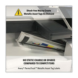 Permatrack Metallic Asset Tag Labels, Laser Printers, 0.75 X 2, Metallic Silver, 30-sheet, 8 Sheets-pack