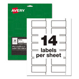 Permatrack Durable White Asset Tag Labels, Laser Printers, 1.25 X 2.75, White, 14-sheet, 8 Sheets-pack