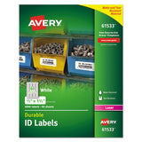 Durable Permanent Id Labels With Trueblock Technology, Laser Printers, 0.66 X 1.75, White, 60-sheet, 50 Sheets-pack