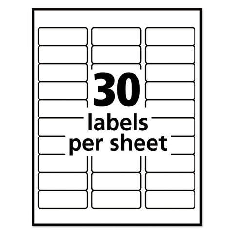 Removable Multi-use Labels, Inkjet-laser Printers, 1 X 2.63, White, 30-sheet, 25 Sheets-pack