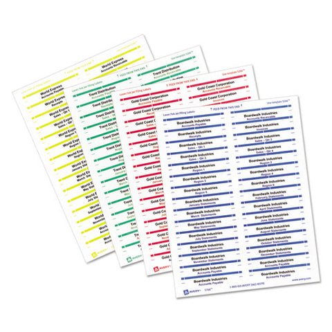 Removable File Folder Labels With Sure Feed Technology, 0.66 X 3.44, White, 30-sheet, 25 Sheets-pack