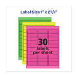 High-vis Removable Laser-inkjet Id Labels W- Sure Feed, 1 X 2 5-8, Neon, 360-pk