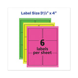 High-vis Removable Laser-inkjet Id Labels W- Sure Feed, 3 1-3 X 4, Neon, 72-pk