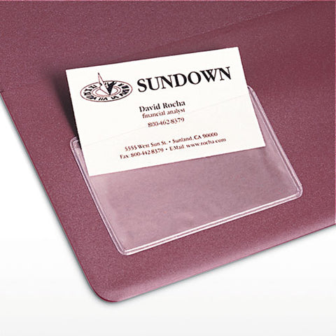 Self-adhesive Top-load Business Card Holders, 3.5 X 2, Clear, 10-pack