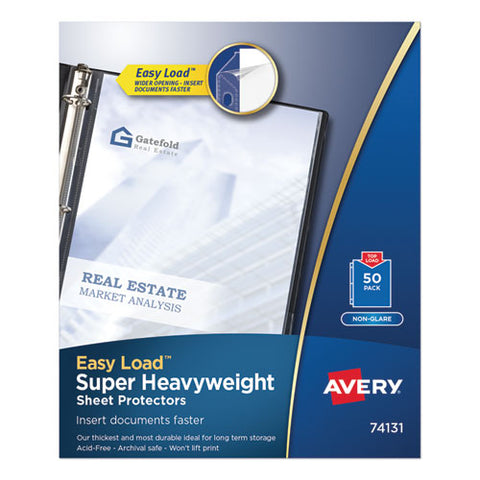 Top-load Poly Sheet Protectors, Super Heavy Gauge, Letter, Nonglare, 50-box