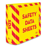 Ultraduty Safety Data Sheet Binders With Chain, 3 Rings, 3" Capacity, 11 X 8.5, Yellow/red