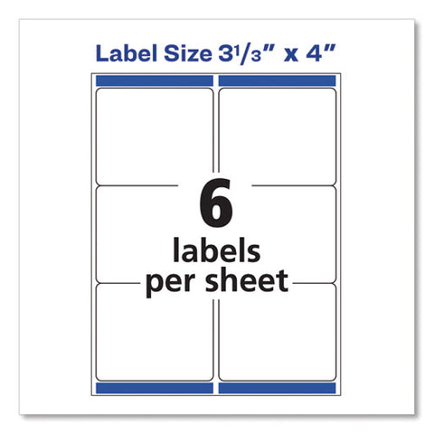 Shipping Labels W- Trueblock Technology, Inkjet Printers, 3.33 X 4, White, 6-sheet, 25 Sheets-pack