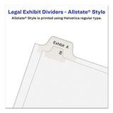 Preprinted Legal Exhibit Side Tab Index Dividers, Allstate Style, 26-tab, X, 11 X 8.5, White, 25-pack