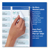 Easy Peel White Address Labels W- Sure Feed Technology, Inkjet Printers, 1 X 4, White, 20-sheet, 100 Sheets-box