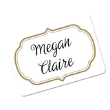 Flexible Adhesive Name Badge Labels, 3 3-8 X 2 1-3, White-gold Border, 120-pk