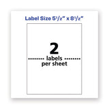 Waterproof Shipping Labels With Trueblock Technology, Laser Printers, 5.5 X 8.5, White, 2-sheet, 500 Sheets-box