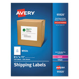 White Shipping Labels-bulk Packs, Inkjet-laser Printers, 8.5 X 11, White, 250-box