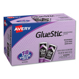 Permanent Glue Stic Value Pack, 0.26 Oz, Applies Purple, Dries Clear, 18-pack