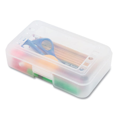 Gem Polypropylene Pencil Box With Lid, Clear, 8 1-2 X 5 1-4 X 2 1-2