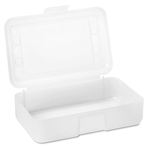 Gem Polypropylene Pencil Box With Lid, Clear, 8 1-2 X 5 1-4 X 2 1-2