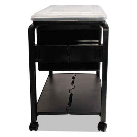 Folding Mobile File Cart, 14.5w X 18.5d X 21.75h, Clear-black