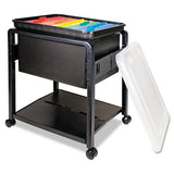 Folding Mobile File Cart, 14.5w X 18.5d X 21.75h, Clear-black