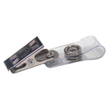 Badge Straps W-clip, 0.38" X 2.75", Clear, 100-box