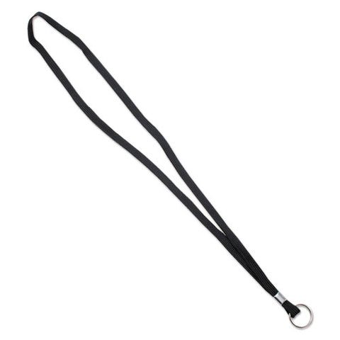 Deluxe Lanyards, Ring Style, 36" Long, Black, 24-box