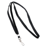 Deluxe Lanyards, J-hook Style, 36" Long, Black, 24-box