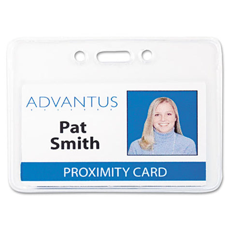 Proximity Id Badge Holder, Horizontal, 3.75 X 3, Clear, 50-pack