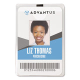 Id Badge Holder W-clip, Vertical, 3.8w X 4.25h, Clear, 50-pack