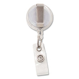 Translucent Retractable Id Card Reel, 34" Extension, Clear, 12-pack