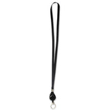 Lanyards With Retractable Id Reels, Ring Style, 34" Long, Black, 12-pk