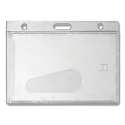 Frosted Rigid Badge Holder, 3.68 X 2.75, Clear, Horizontal, 25-box