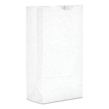 Grocery Paper Bags, 35 Lbs Capacity, #10, 6.31"w X 4.19"d X 13.38"h, White, 500 Bags