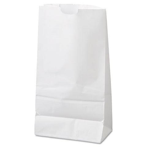 Grocery Paper Bags, 35 Lbs Capacity, #6, 6"w X 3.63"d X 11.06"h, White, 500 Bags