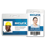 Sicurix Badge Holder, Horizontal, 2.13 X 3.38, Clear, 12-pack