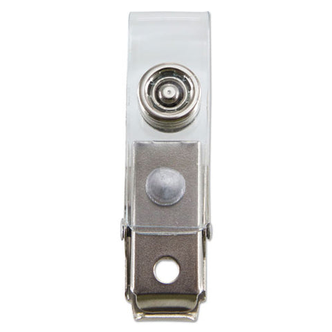 Sicurix Id Strap Clips, 0.38" X 2.75", Clear, 25-pack