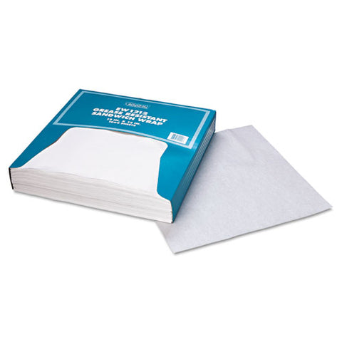 Grease-resistant Paper Wraps And Liners, 12 X 12, White, 1000-box, 5 Boxes-carton