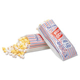 Pinch-bottom Paper Popcorn Bag, 4 X 1.5 X 8, Blue-red-white, 1,000-carton