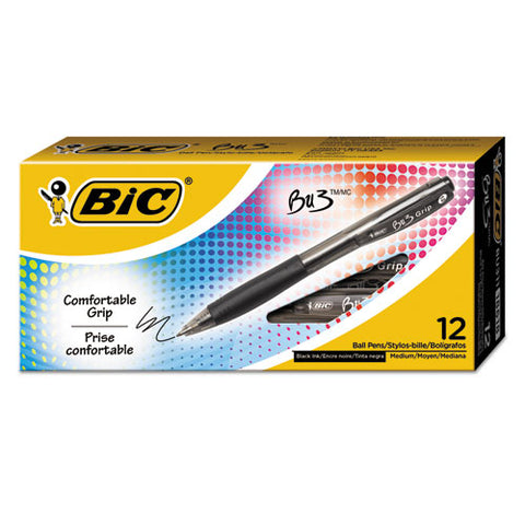 Bu3 Retractable Ballpoint Pen, Bold 1 Mm, Black Ink-barrel, Dozen