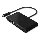 Usb-c Multimedia + Charge Adapter, 4k Hdmi; Usb-a; Usb-c; Vga, 4.9 Ft, Black