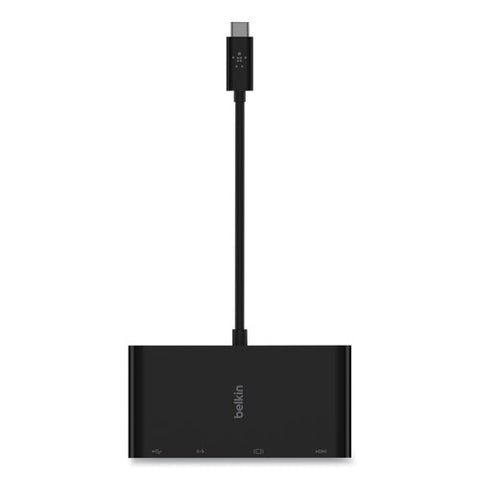 Usb-c Multimedia Adapter, Hdmi; Ethernet; Usb-a; Usb-c; Vga, 4.33", Black