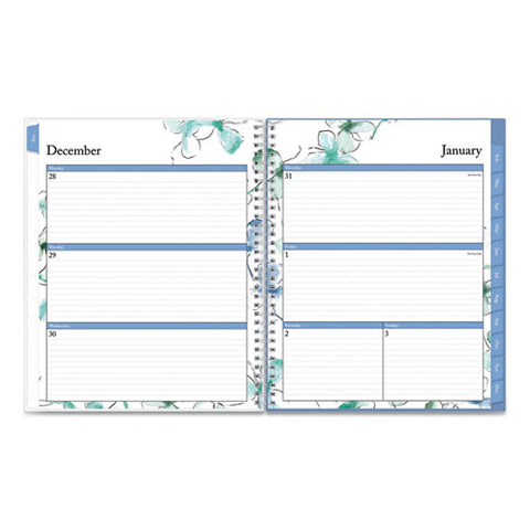 Lindley Weekly-monthly Wirebound Planner, 11 X 8.5, White-blue, 2022