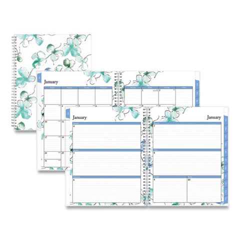 Lindley Weekly-monthly Wirebound Planner, 11 X 8.5, White-blue, 2022