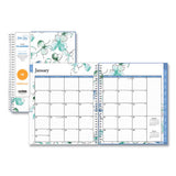 Lindley Monthly Wirebound Planner, 10 X 8, White-blue, 2022