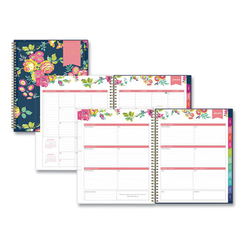 Day Designer Cyo Weekly-monthly Planner, 11 X 8.5, Navy-floral, 2022