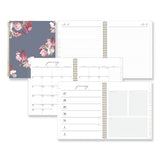 Life Note-it Leah Weekly/monthly Notes Planner, Floral Artwork, 11 X 8.5, Gray/pink/white Cover, 12-month (jan To Dec): 2024