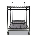 Stowaway Folding Carts, 2 Shelves, 35w X 37.25d X 22h, Black, 250 Lb Capacity