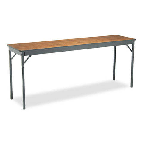 Special Size Folding Table, Rectangular, 72w X 18d X 30h, Walnut-black